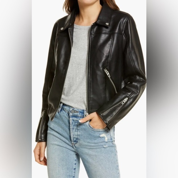 BLANKNYC Women’s Faux Leather Moto Bomber Jacket with Removable Hood | NEW/NWOT! - Picture 3 of 12